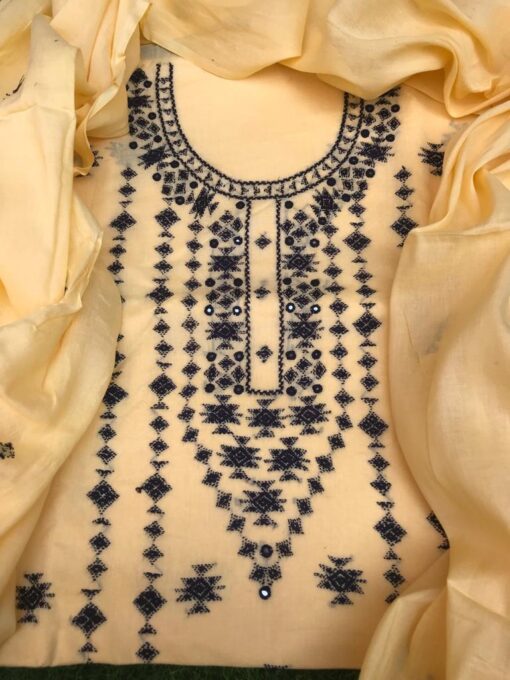 Lawn dress (unstiched) yellow