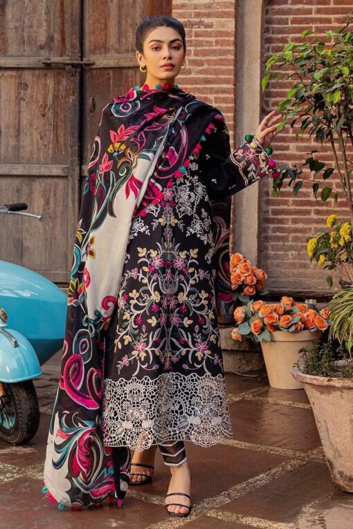 Heavy Embroidered lawn dress black - Image 2