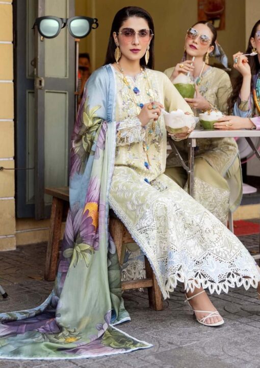 Chikan embroidered and appliqued lawn