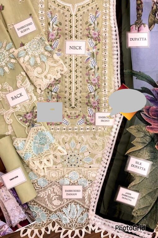 Chikan embroidered and appliqued lawn - Image 3
