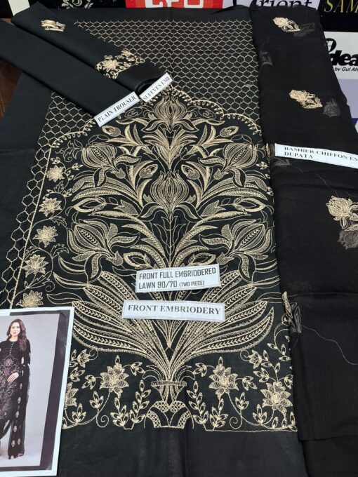 Lawn Embroidered Dress with Embroidered Shiffon doppta - Image 2