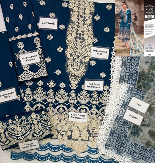 Lawn Dress with Embroidered Patches - Image 2