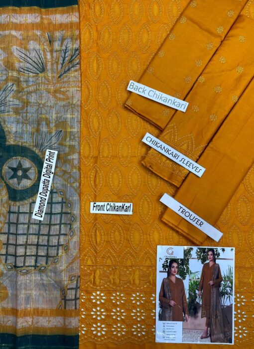 Chickenkari Dress Lawn with Diamond Dupatta - Image 2