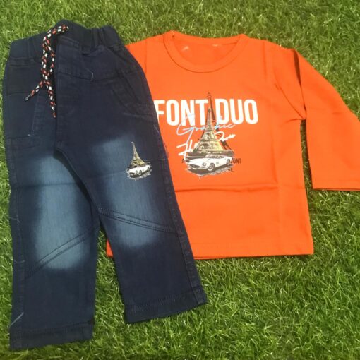 Soft Summer Shirt & Denim Trouser Set for Boys - Image 3