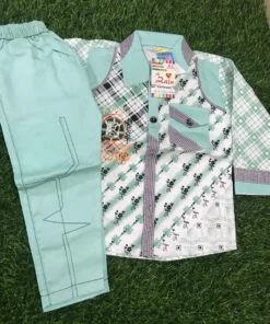 cotton dress boy (sea green)