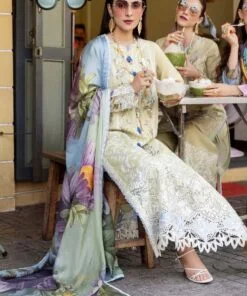 Chikan embroidered and appliqued lawn