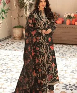 EMBROIDERED SWISS LAWN (black)