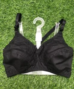 Ladies Bra cotton black plain